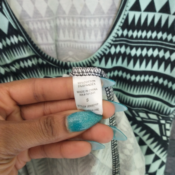 Women's teal Charlotte Russe aztec printed skater dress - Picture 8 of 8